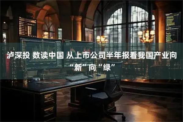 泸深投 数读中国 从上市公司半年报看我国产业向“新”向“绿”