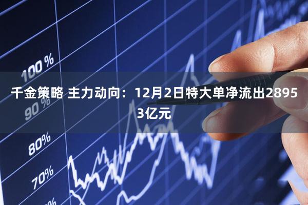 千金策略 主力动向：12月2日特大单净流出28953亿元
